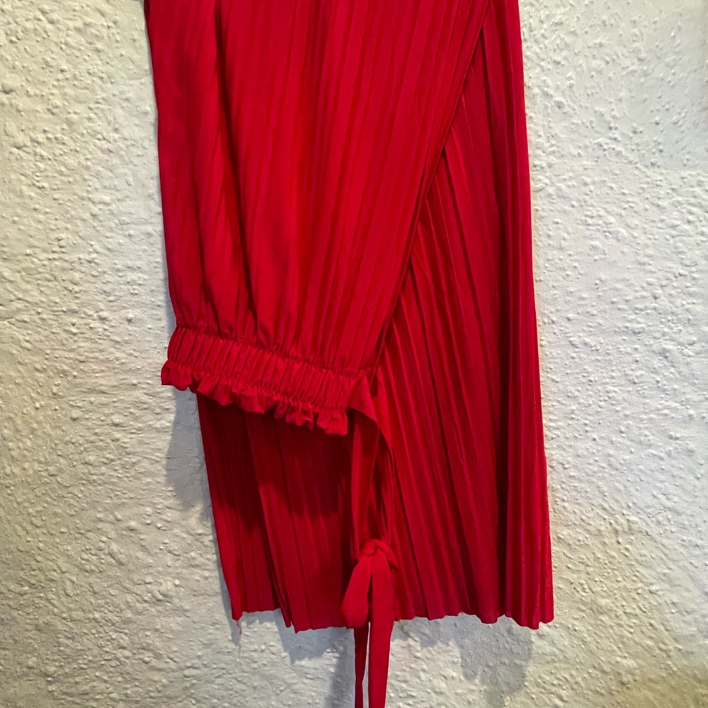 New Mix Red Pleated Pants